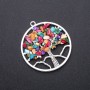 Pendentif « Arbre de la Vie » nacre multicolore, diamètre 57 mm
