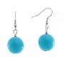 Boucles d'oreilles pendantes avec des perles couleur turquoise, 37×15 mm