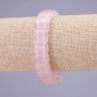 Bracelet en quartz rose, maillons 10x14 mm, sur élastique