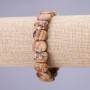 Bracelet à maillons en jaspe paysage, 10x14 mm (±), sur élastique