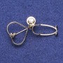 Broche stéthoscope émaillé noir à strass, 24×25 mm, métal doré