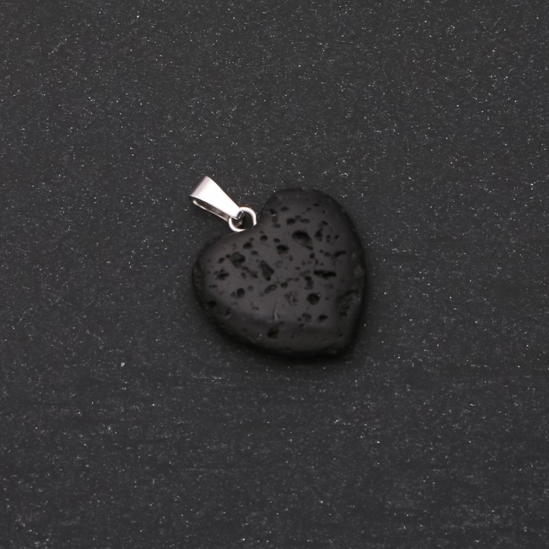 Pendentif «Cœur» en lave 20 × 20 mm (±)