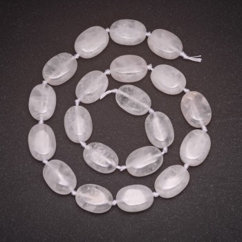 Base pour perles sur fil en cristal de roche, diamètre 13×18 mm (+-), longueur 42 cm