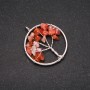 Pendentif « Arbre du bonheur » en cornaline, diamètre 30 mm