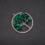 Pendentif «Arbre du bonheur» en malachite, diamètre 30 mm