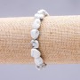 Bracelet élastique en howlite galetée 10×12 mm (+-)