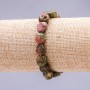 Bracelet élastique en héliotrope, galets 10×12 mm (±)