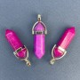 Pendentif hexagonal en pierre de tourmaline artificielle 39×32×9 mm