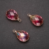 Pendentif «Goutte» couleur jaune-framboise, monture dorée 13×21 mm