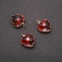 Pendentif «Cœur» couleur rouge-vert, monture dorée 12 × 15 mm