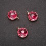 Pendentif « Cercle » couleur rose, monture dorée 10 × 17 mm