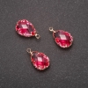 Pendentif «Goutte» couleur rose, monture dorée 10×17 mm