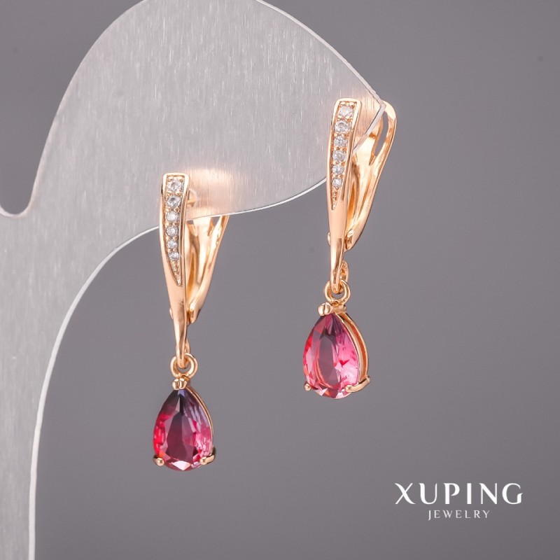 Boucles d'oreilles Xuping caméléons 6x30 mm dorure 18K