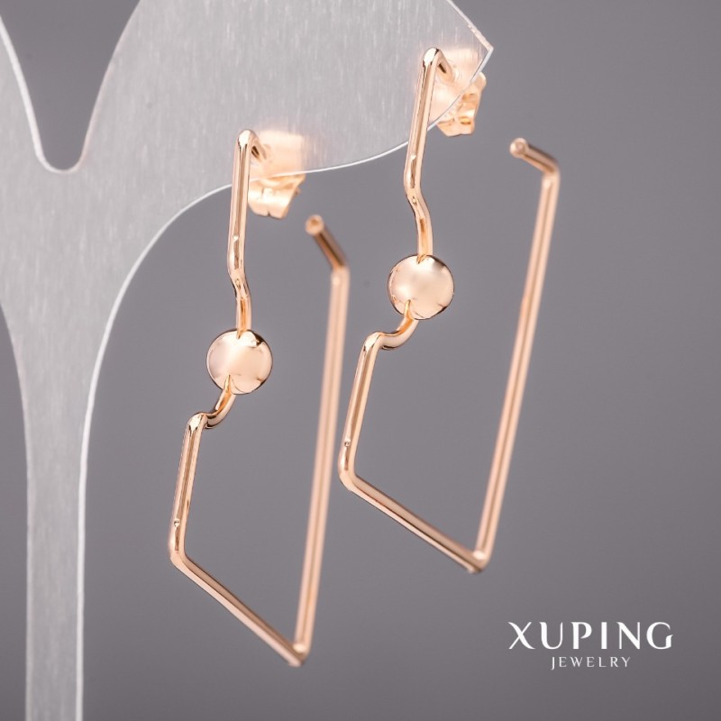 Boucles d'oreilles Xuping 39 mm Plaqué Or 18K