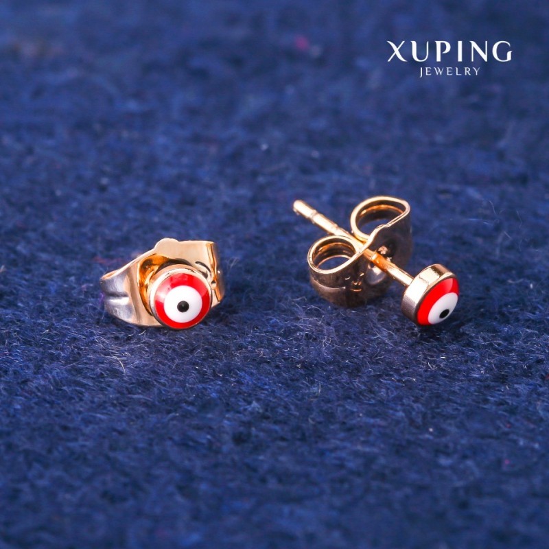 Boucles d'oreilles puces Xuping Œil Rouge 4 mm Dorure 18K