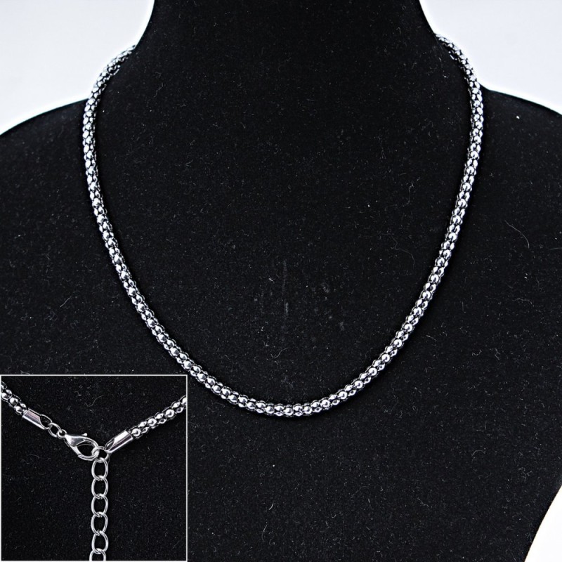 Chaîne pour bijoux fantaisie, câble métallique, 44 cm (+)