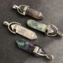 Pendentif hexagonal en fluorite, pierre 39x32x9 mm
