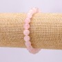 Bracelet élastique en quartz rose, perles lisses, diamètre 8,5 mm+