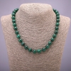 Collier en pierre naturelle de malachite, perles lisses, diamètre 10 mm (±), longueur 45 cm