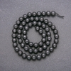 Perles sur fil en shungite naturelle, billes lisses, diamètre 6 mm, longueur 38 cm