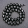 Perles sur fil en pierre naturelle de shungite, billes lisses, diamètre 10 mm ±, longueur 38 cm