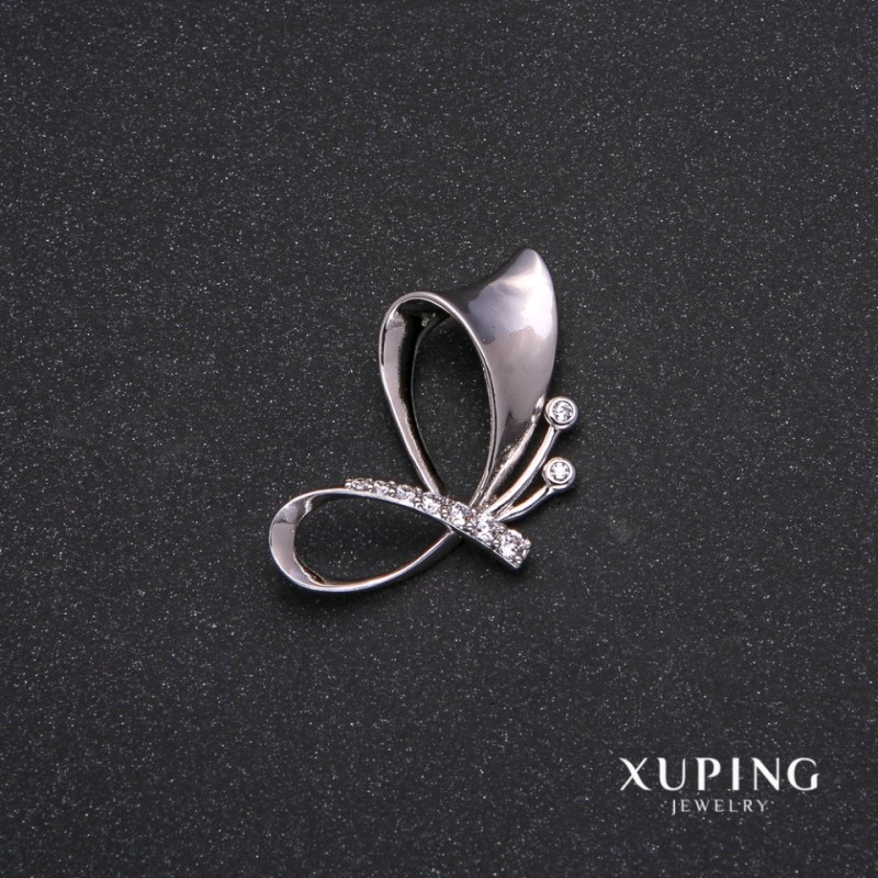 Pendentif Xuping avec pierres blanches 18×33 mm rhodié