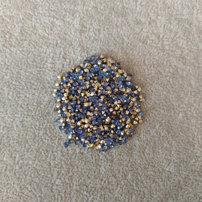 Strass bleus, pierres, diamètre 3,5 mm (±), emballage 4 g (±)