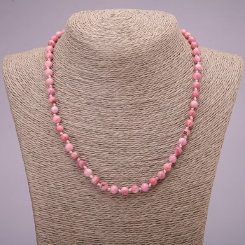 Collier en rhodochrosite naturelle, billes lisses de 6 mm de diamètre, longueur 45 cm