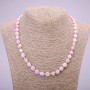 Collier en kunzite naturelle galetée, perles de 9×10 mm ±, longueur 46–49 cm+