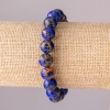Bracelet varisite bleu artificiel sur élastique, billes lisses, diamètre 10 mm, longueur 18 cm