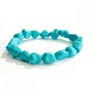 Bracelet élastique en turquoise bleue «galetage»