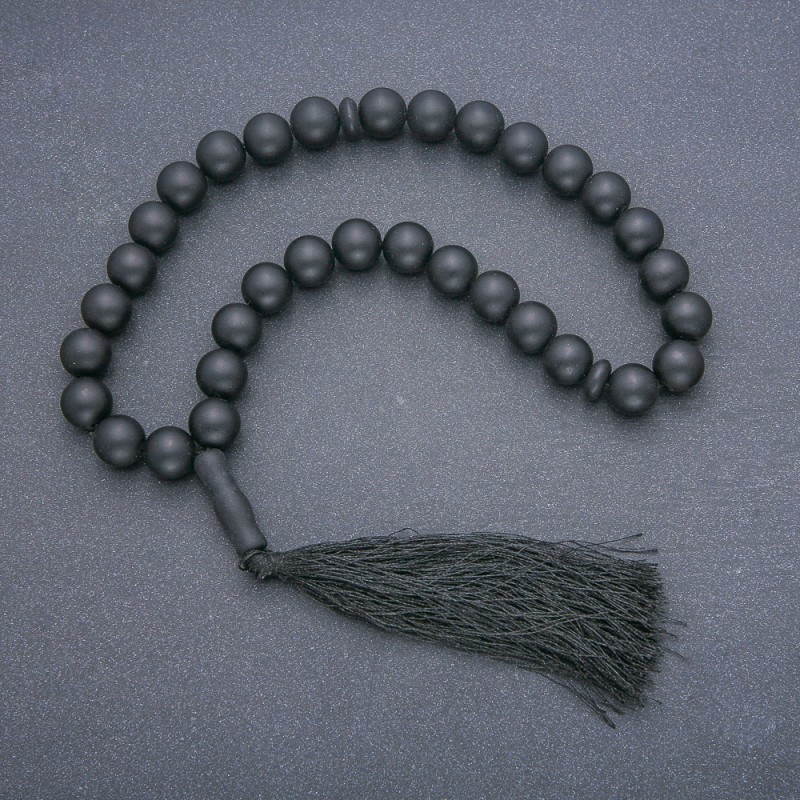 Chapelets en shungite, 33 perles, insertion en shungite, diamètre 12 mm