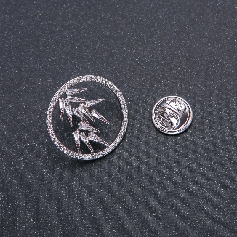 Broche Xuping rhodium avec strass blancs 22 mm +