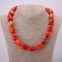 Collier en cornaline, bâtonnet 19 × 15 mm, longueur 45 cm +