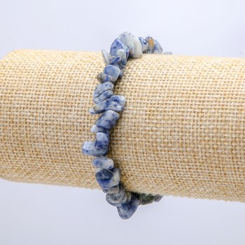 Bracelet élastique en sodalite naturelle, perles de 8 mm ±, tour de poignet 18 cm