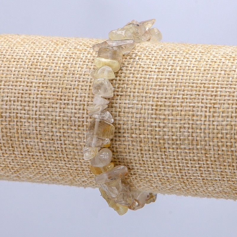 Bracelet en quartz rutile grain 7 mm+