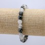 Bracelet élastique en quartz rutile, diamètre 8,5 mm, longueur 18 cm ±