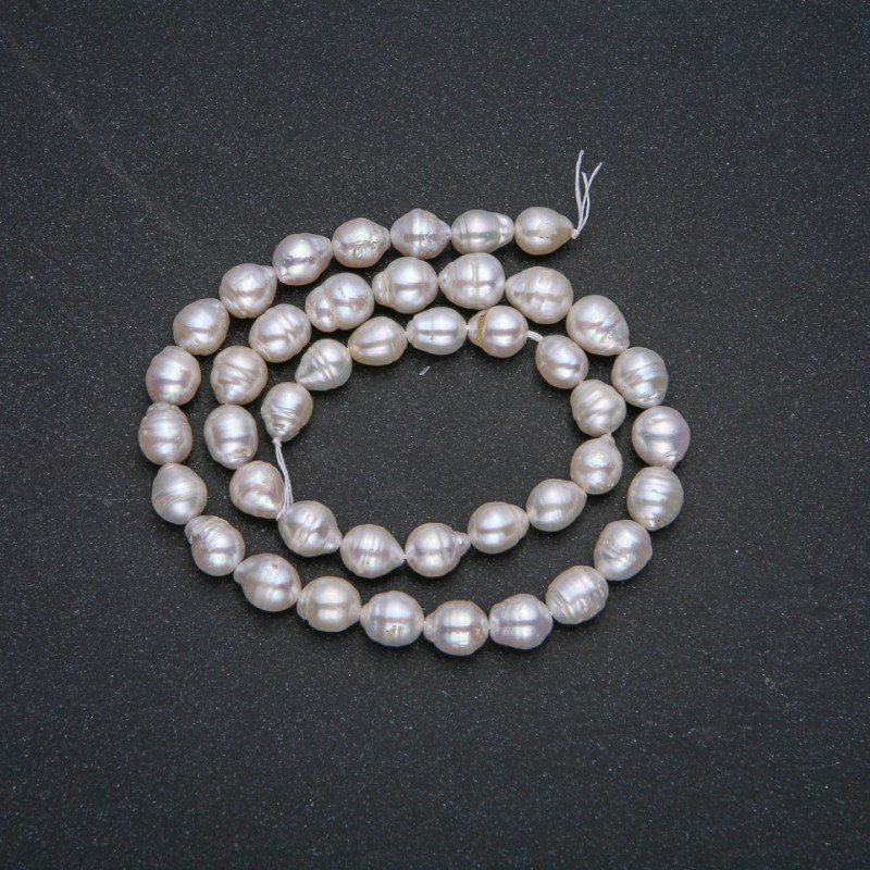Fil de perles d'eau douce, diamètre 8×9 mm, longueur 39 cm +