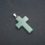 Pendentif croix en néphrite 50 × 28 mm