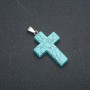 Pendentif croix, turquoise artificielle 50 × 28 mm +