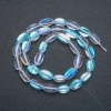 Perles sur fil en verre opaleux «Blanc caméléon» facettées, diamètre 12 x 8 mm, longueur 40 cm +