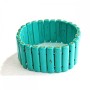Bracelet élastique en turquoise verte avec veines, pierres allongées 7×30 mm (±)