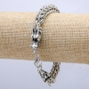 Bracelet-chaîne «Tête de Dragon» métal argenté 10×32 mm, épaisseur 8 mm, longueur 20 cm +
