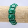 Bracelet élastique en malachite – maillons lisses 21×17 mm +