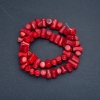 Perles sur fil en corail naturel facetté, diamètre 11×6 mm, longueur 39 ± (Prix pour 100 g)