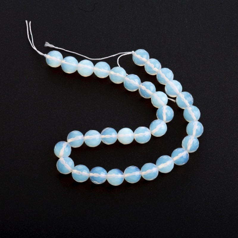 Perles de pierre de lune facettées, diamètre 12 mm+
