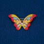 Broche Papillon avec strass multicolores, métal doré 35×58 mm +