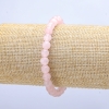 Bracelet élastique en quartz rose, billes lisses 6 mm