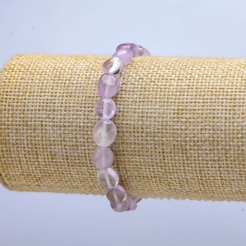 Bracelet élastique en améthyste naturelle, perles facettées, diamètre 8×10 (±) mm, longueur 18 cm+