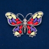Soldes ! Broche «Papillon» en métal argenté, émail et strass blancs, 48 × 70 mm +